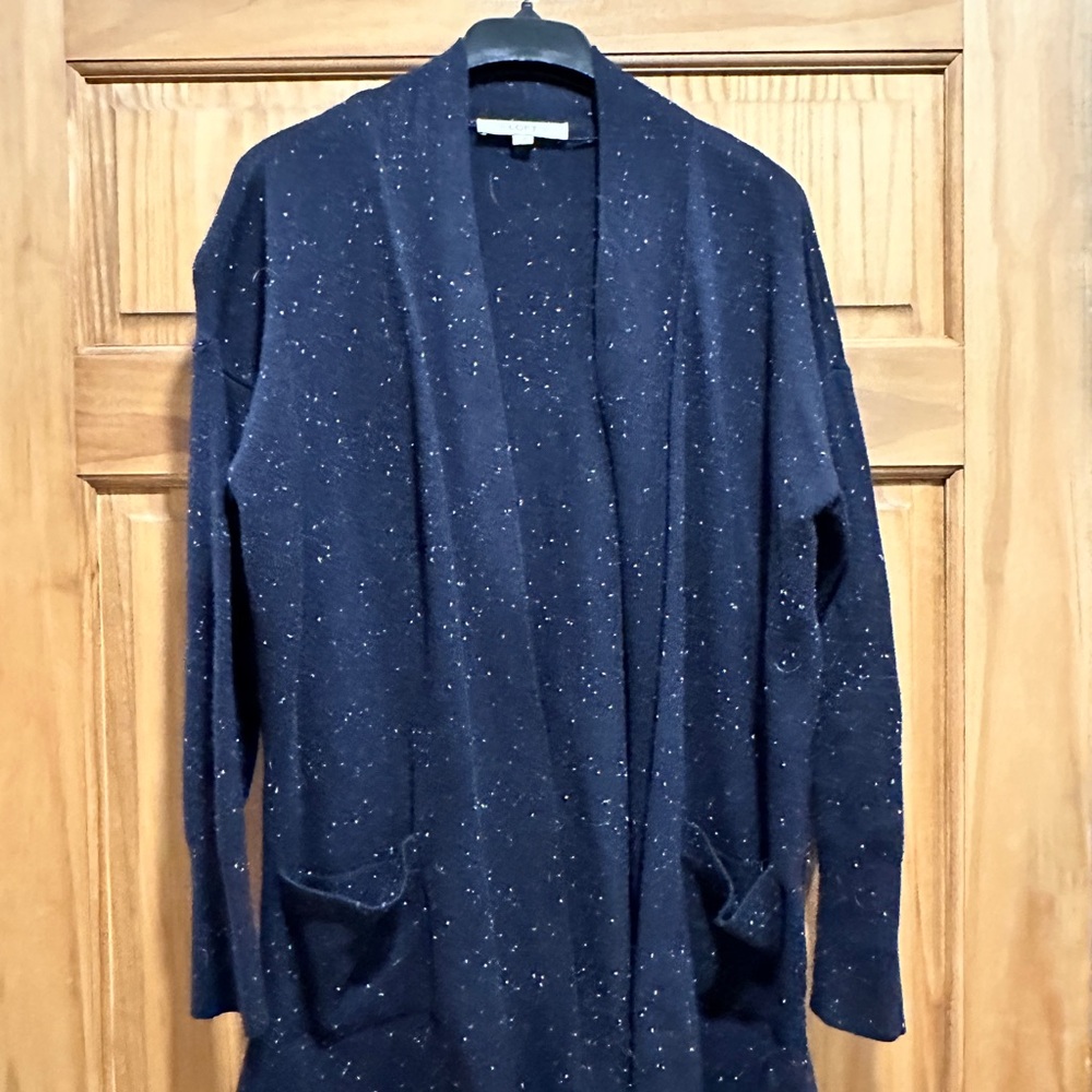 LOFT Navy Blue Speckled Cardigan